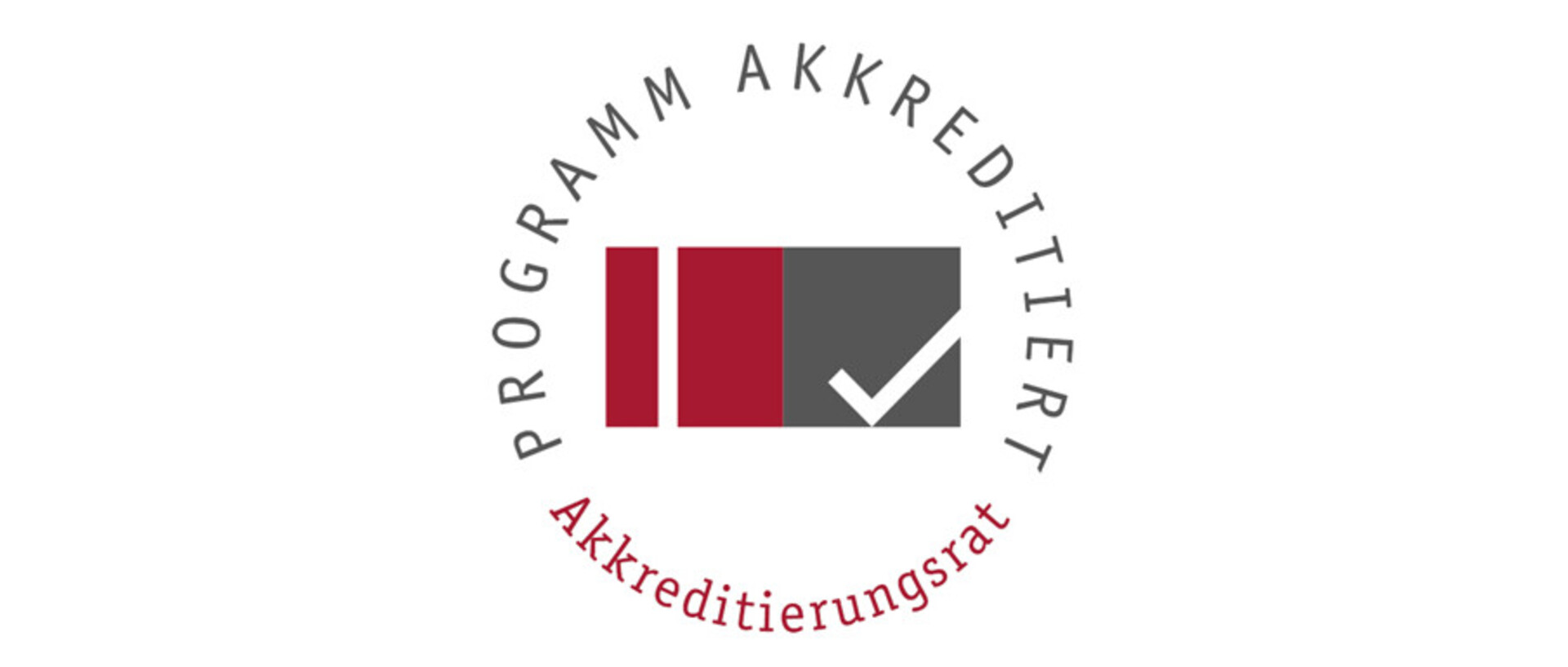 Grafisches Element mit der Inschrift „PROGRAMM AKKREDITIERT Akkreditierungsrat“